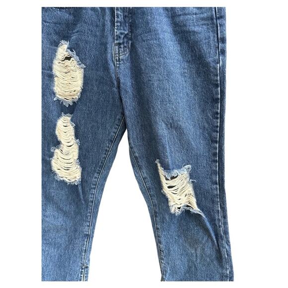 Show Me Your Mumu Brooklyn High Rise Distressed Jeans AnkleSplit Raw Hem Size 29 - Picture 5 of 12